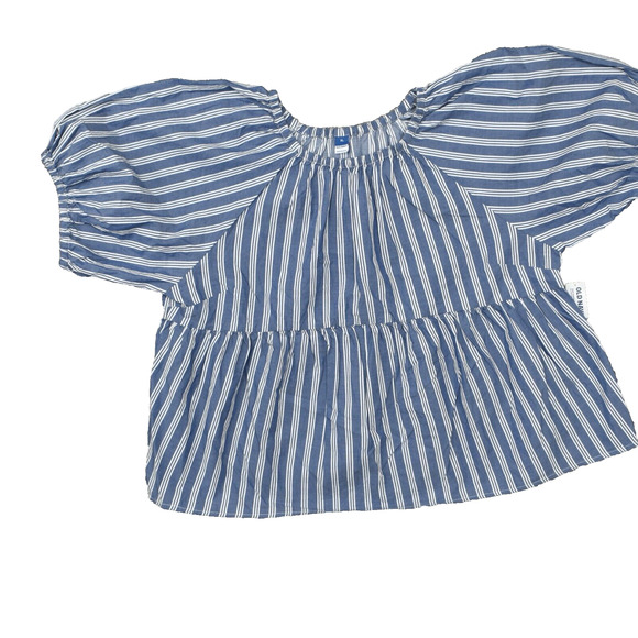 Old Navy Blue and White Striped Top - Picture 1 of 8